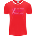 Breast Cancer Awareness Nobody Fights Alone Mens Ringer T-Shirt FotL Red/White