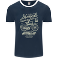 Bicycle Rider Classic Cyclist Funny Cycling Mens Ringer T-Shirt FotL Navy Blue/White