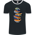 Our Orange Planet Earth Mens Ringer T-Shirt FotL Black/White