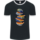 Our Orange Planet Earth Mens Ringer T-Shirt FotL Black/White