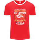 Uncle Is My Favourite Funny Fathers Day Mens Ringer T-Shirt FotL Red/White
