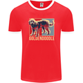 Goldendoodle Dog Art Mens Ringer T-Shirt FotL Red/White