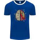 Science vs Artistic Brain Art IQ Physics Mens Ringer T-Shirt FotL Royal Blue/White