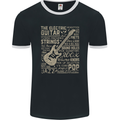 Guitar Word Art Guitarist Electric Acoustic Mens Ringer T-Shirt FotL Black/White