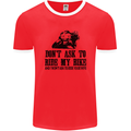 Ask to Ride My Biker Motorbike Motorcycle Mens Ringer T-Shirt FotL Red/White