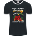 Camping Funny Alcohol Beer Camper Mens Ringer T-Shirt FotL Black/White