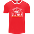 Drumming An Old Man Drummer Drum Funny Mens Ringer T-Shirt FotL Red/White