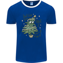 A Dog Weeing on a Christmas Tree Xmas Funny Mens Ringer T-Shirt FotL Royal Blue/White