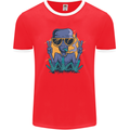 An Alien Smoking Weed Funny Drug Culture Mens Ringer T-Shirt FotL Red/White
