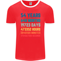 54th Birthday 54 Year Old Mens Ringer T-Shirt FotL Red/White