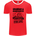 Grandad and Granddaughter Grandparent's Day Mens White Ringer T-Shirt Red/White