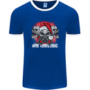 Acid Christmas Skulls Mens Ringer T-Shirt FotL Royal Blue/White