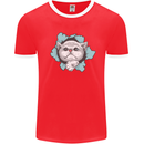 Cat Hole Mens White Ringer T-Shirt Red/White