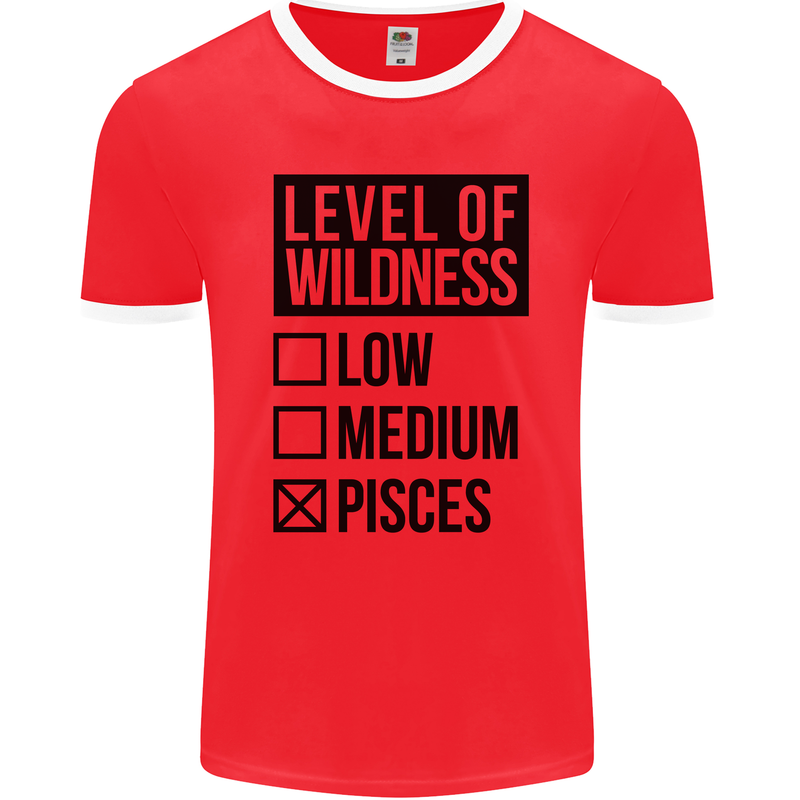 Levels of Wildness Pisces Mens Ringer T-Shirt FotL Red/White