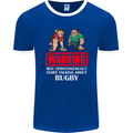 May Start Talking About Rugby Player Funny Mens Ringer T-Shirt FotL Royal Blue/White