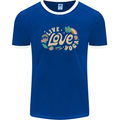 Live Love Yoga Mens Ringer T-Shirt FotL Royal Blue/White