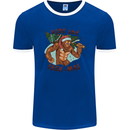 Bigfoot Hide and Seekmas Funny Christmas Mens Ringer T-Shirt FotL Royal Blue/White