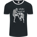 Krav Maga Mixed Martial Arts MMA Fighting Mens Ringer T-Shirt FotL Black/White