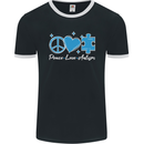 Peace Autism Austistic Mens Ringer T-Shirt FotL Black/White