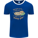 What Goes On In the Sheep Pen Farming Mens Ringer T-Shirt FotL Royal Blue/White