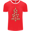 Beer Christmas Tree Mens Ringer T-Shirt FotL Red/White