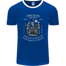 Ouija Spirit Board Halloween Demons Ghosts Mens Ringer T-Shirt FotL Royal Blue/White