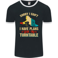 Plans With My Turntable DJ DJing Mens Ringer T-Shirt FotL Black/White