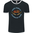 Skal The Vikings Alcohol Beer Nordic Odin Mens Ringer T-Shirt FotL Black/White