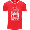 Brains Are Awesome Funny Sarcastic Slogan Mens Ringer T-Shirt FotL Red/White