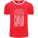 Brains Are Awesome Funny Sarcastic Slogan Mens Ringer T-Shirt FotL Red/White