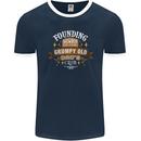 Father's Day Grumpy Old Dad's Club Funny Mens Ringer T-Shirt FotL Navy Blue/White
