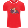 Taurus Star Sign Zodiac Astrological Mens Ringer T-Shirt Red/White
