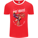 Motocross Dirt Roads Mens Ringer T-Shirt FotL Red/White