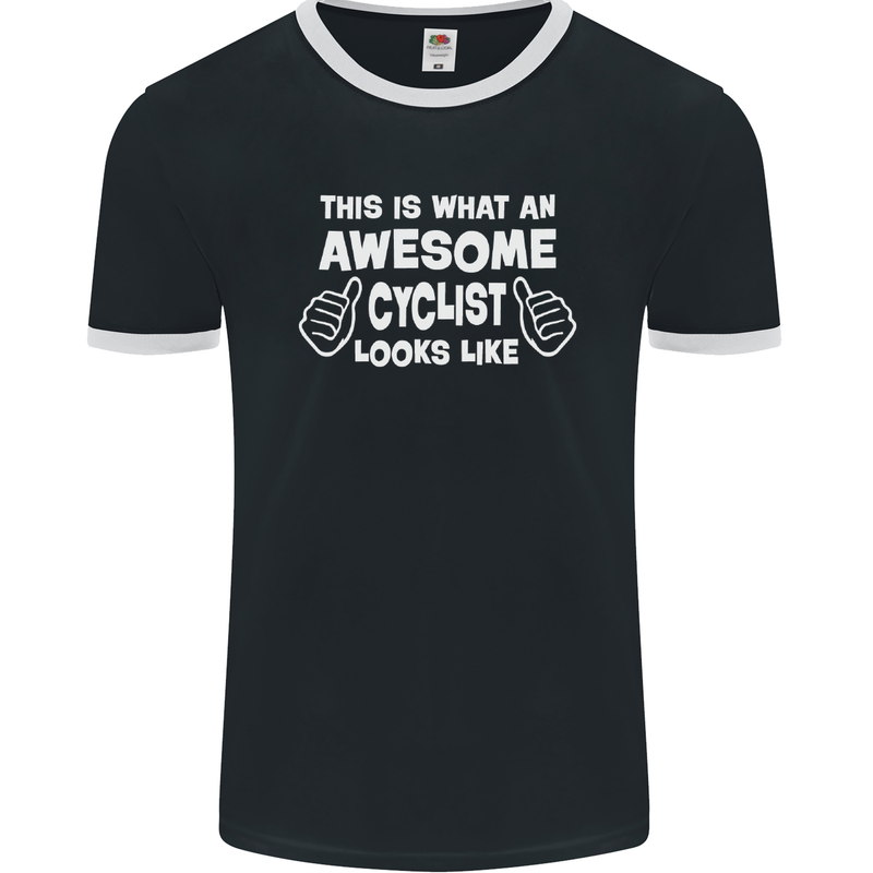 This Is What An Awesome Cyclist Cyclist Mens Ringer T-Shirt FotL Black/White