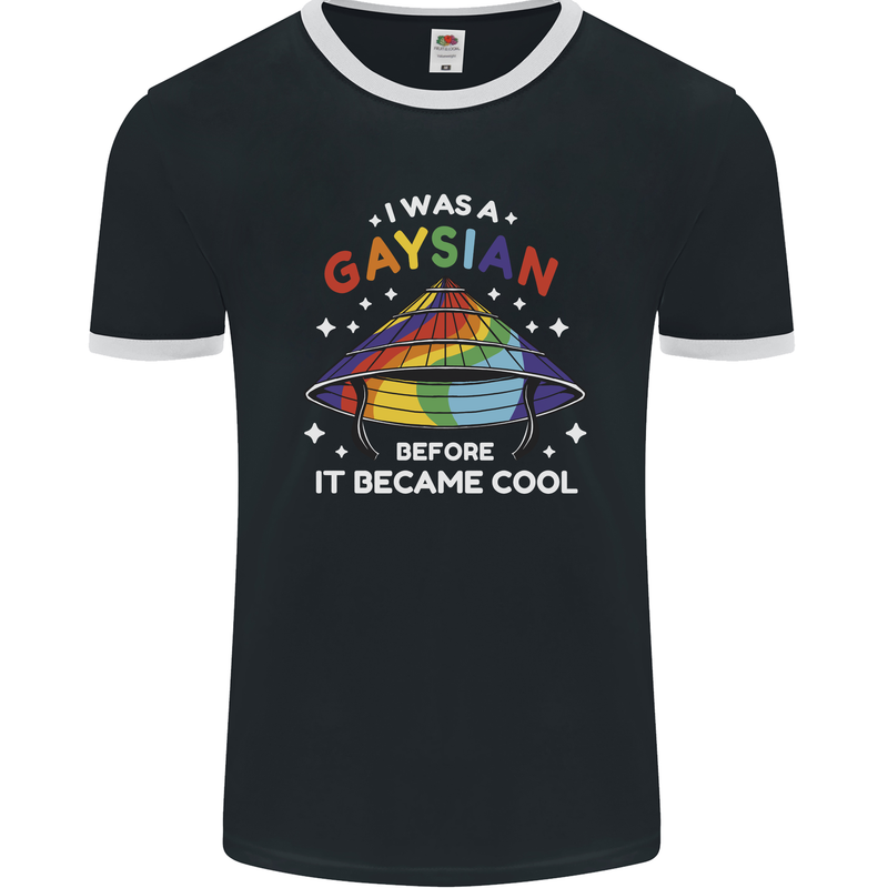 LGBT I Was a Gaysian Before it Came Cool Mens Ringer T-Shirt FotL Black/White