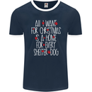Christmas a Home for Every Shelter Dog Mens Ringer T-Shirt FotL Navy Blue/White