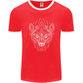 Viking Bear Symbols With Valknut Symbol Mens Ringer T-Shirt FotL Red/White