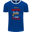 Maths Teacher Have Problems Funny Teaching Mens Ringer T-Shirt FotL Royal Blue/White