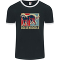 Goldendoodle Dog Art Mens Ringer T-Shirt FotL Black/White