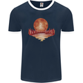 Red Moon Lake Universe Cosmos Space Mens Ringer T-Shirt FotL Navy Blue/White