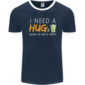 I Need a Huge Glass of Gin & Tonic Funny Mens Ringer T-Shirt FotL Navy Blue/White