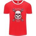 Machinist I Have Tolerance Issues Skull Mens Ringer T-Shirt FotL Red/White