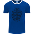 Roman Armour Fancy Dress Warrior Gym MMA Mens Ringer T-Shirt FotL Royal Blue/White