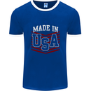 Made in the USA America American Mens Ringer T-Shirt FotL Royal Blue/White