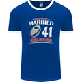 41 Year Wedding Anniversary 41st Rugby Mens Ringer T-Shirt FotL Royal Blue/White