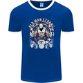 Old Man Strong Gym Age Bodybuilding Mens Ringer T-Shirt FotL Royal Blue/White