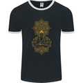 Mandala Buddha Art Mens Ringer T-Shirt FotL Black/White