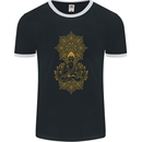 Mandala Buddha Art Mens Ringer T-Shirt FotL Black/White