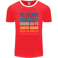 55th Birthday 55 Year Old Mens Ringer T-Shirt FotL Red/White