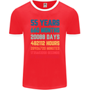 55th Birthday 55 Year Old Mens Ringer T-Shirt FotL Red/White